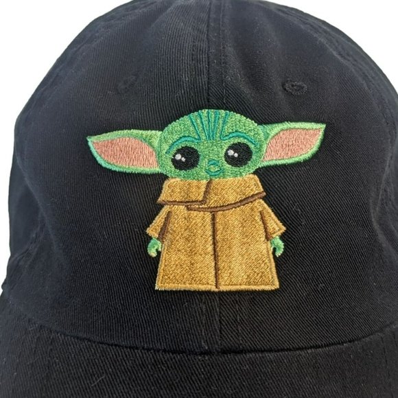 Star Wars Mandalorian Baby Yoda Grogu Black Adjustable Cap One Size Fits Most - Picture 6 of 8